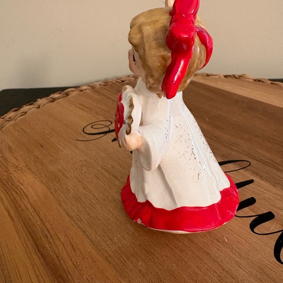 Vintage Japan? Charming Ceramic Angel Figurine with Red Accents Valentine Girl - Picture 4 of 5